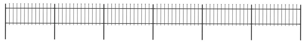 vidaXL Κάγκελα Περίφραξης με Λόγχες Μαύρα 10,2 x 0,8 μ. από Χάλυβα
