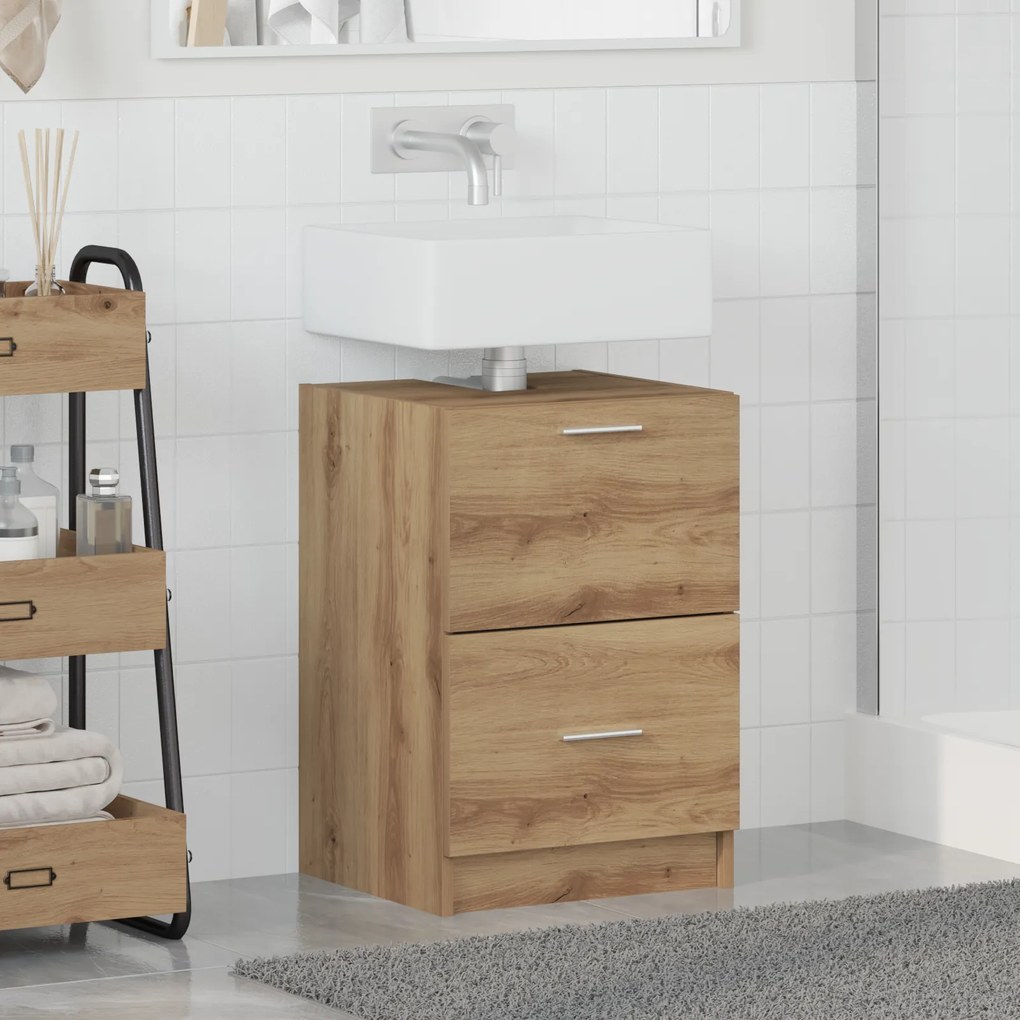 vidaXL ντουλάπι νιπτήρα  Καρυδιά 40x37x59 εκ. Επεξεργασμένο Ξύλο
