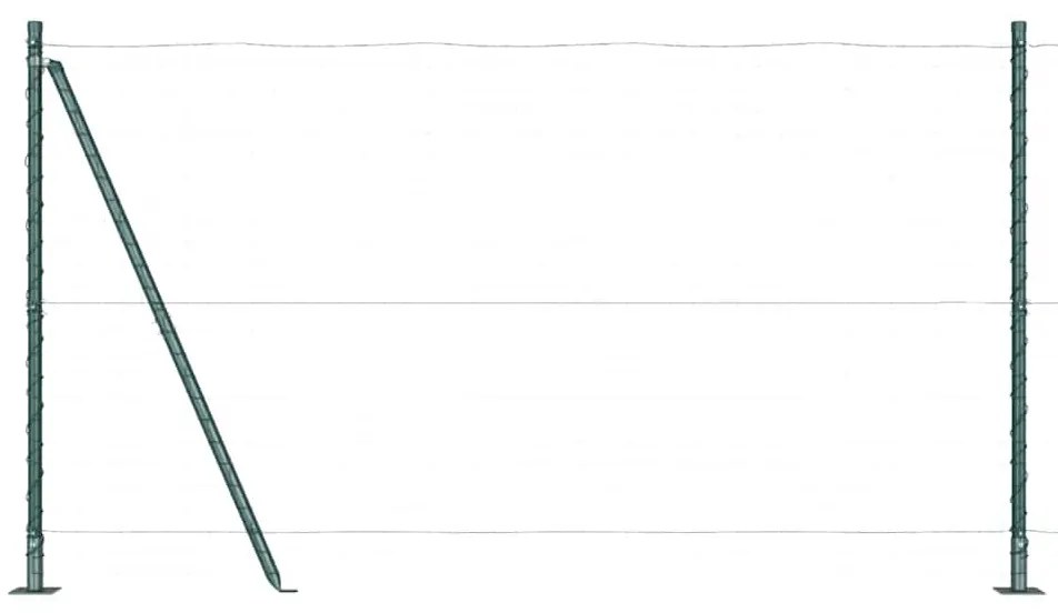 vidaXL Στύλος Περιφράξεων 7 pcs Πράσινο Ατσάλι