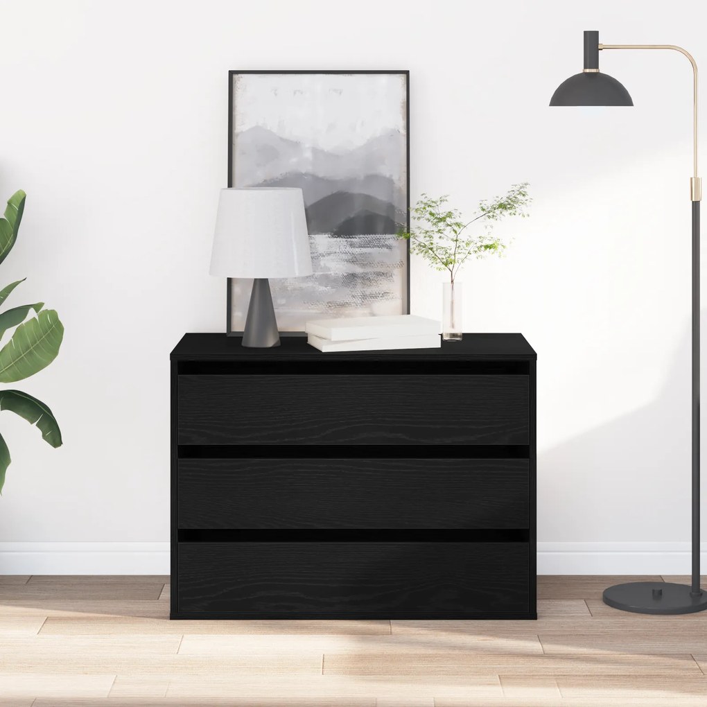 vidaXL Γωνιακό Κουτί Συρταριών Μαύρη Δρυς 80x41x58 εκ Επεξεργασμένο Ξύλο