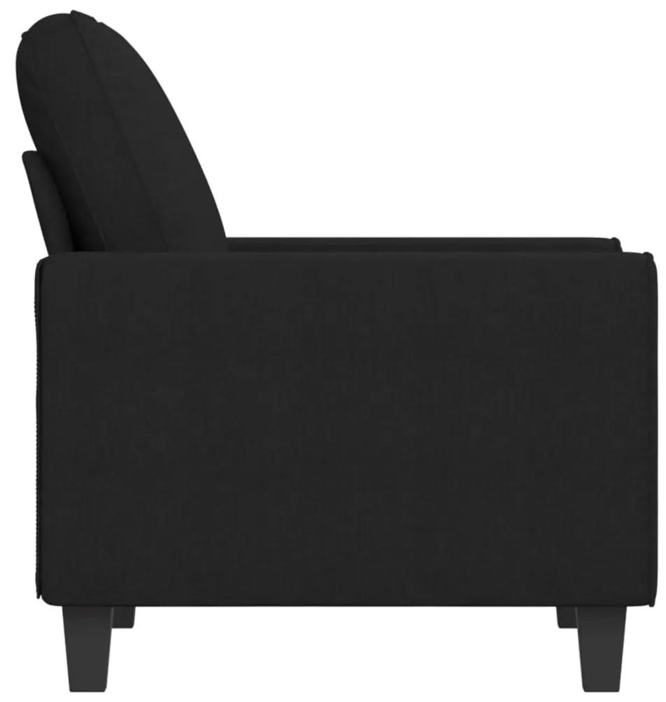 Πολυθρόνα Μαύρη 60 εκ. από Ύφασμα - Μαύρο