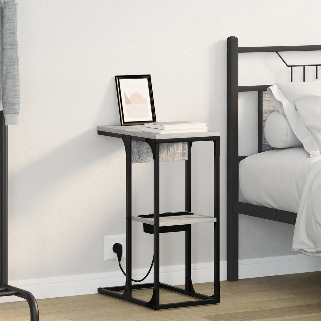 vidaXL Κομοδίνο Γκρι Sonoma 41.5 x 26 x 60.5 εκ Επεξεργασμένο ξύλο