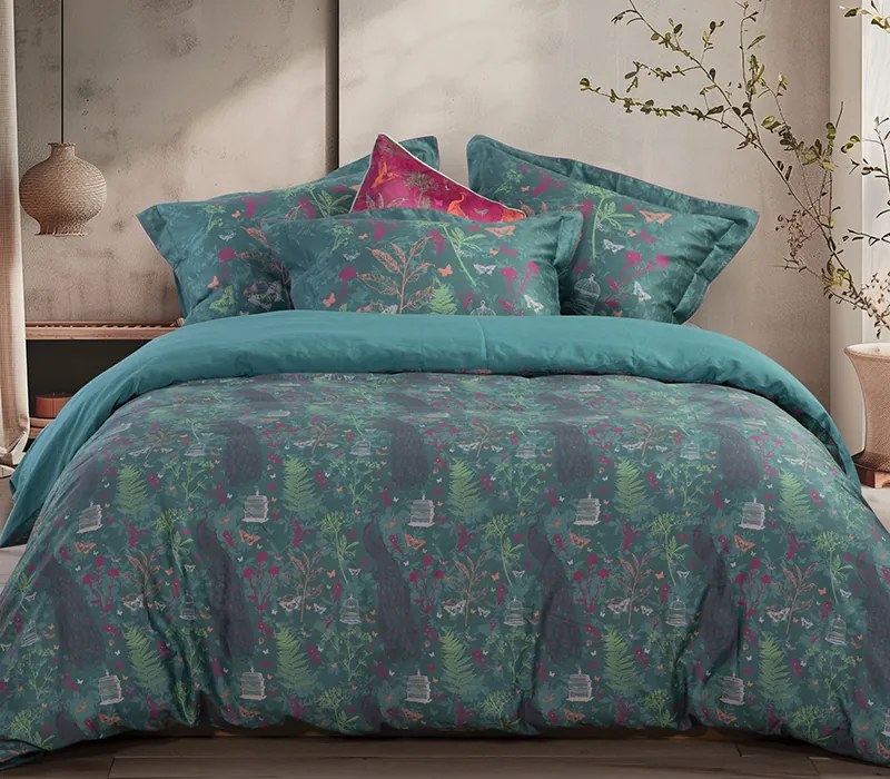 Σετ Σεντονια Υπερδιπλα Birds Of Paradise Green 240Χ270 Nef-Nef Homeware