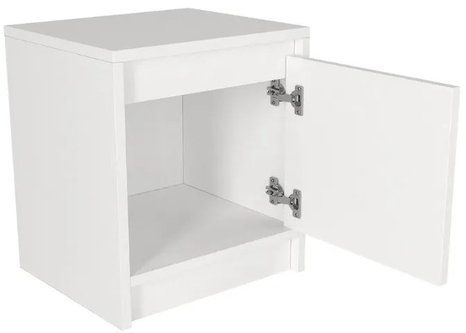 Κομοδίνο Conve Megapap χρώμα λευκό 40x35x45εκ.