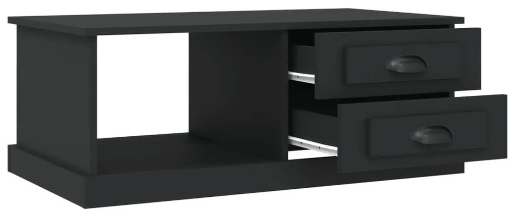 Τραπεζάκι Σαλονιού Μαύρο 90x50x35 εκ. Επεξεργασμένο Ξύλο - Μαύρο