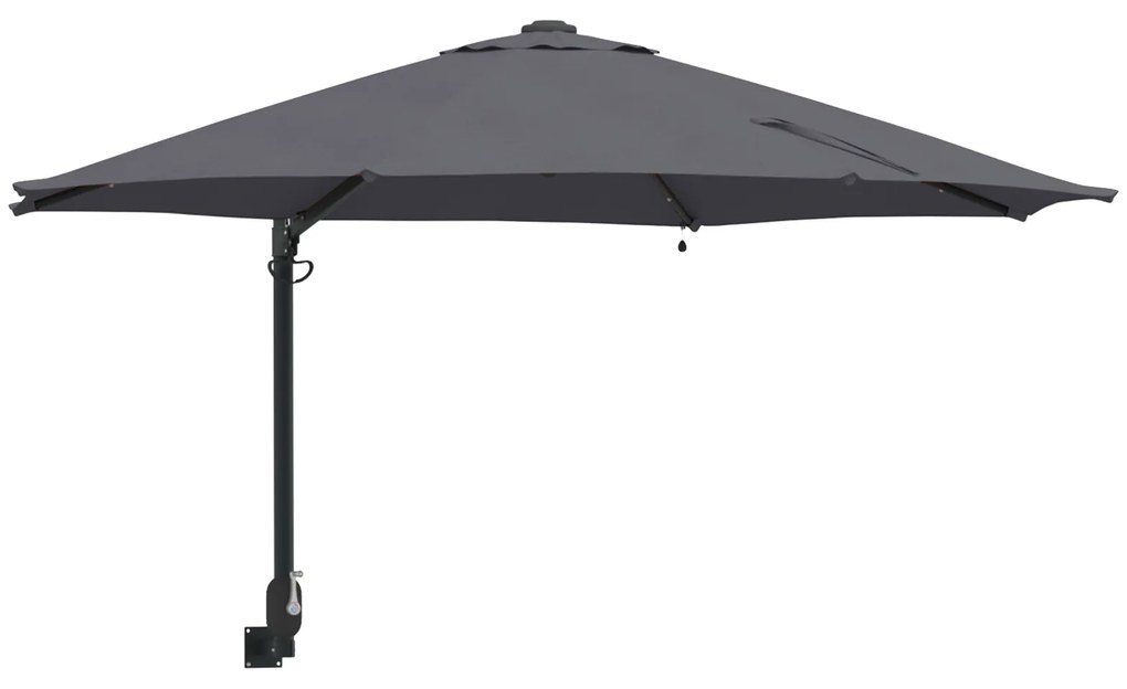 vidaXL Ομπρέλα Κήπου Ανθρακί, Μαύρο 248 x 248 x 148 εκ.