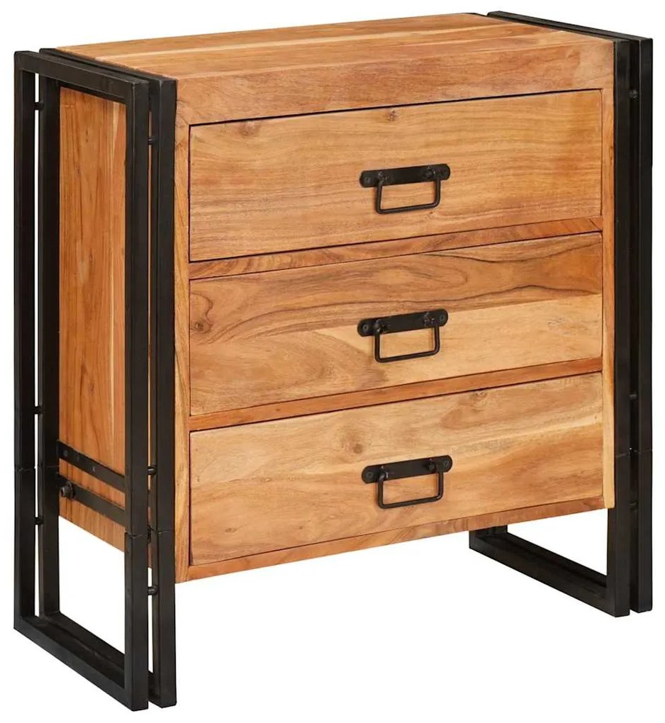 vidaXL Πλαϊνό γραφείο Καφέ 66 x 33 x 70 εκ. Στερεό Ξύλο Ακακίας