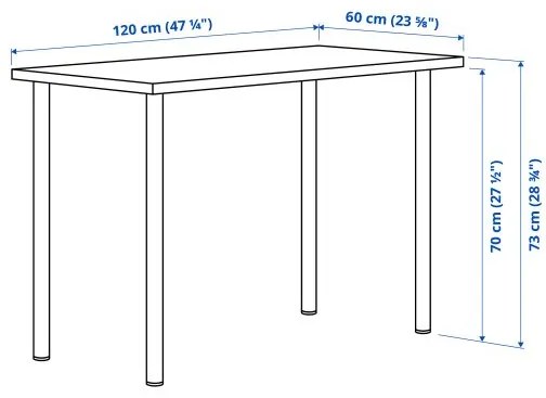 LAGKAPTEN/ADILS γραφείο, 120x60 cm 694.168.84