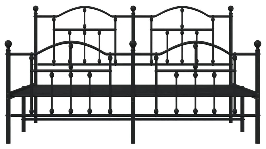 vidaXL Πλαίσιο Κρεβατιού Χωρ. Στρώμα&Ποδαρικό Μαύρο 160x200εκ. Μέταλλο
