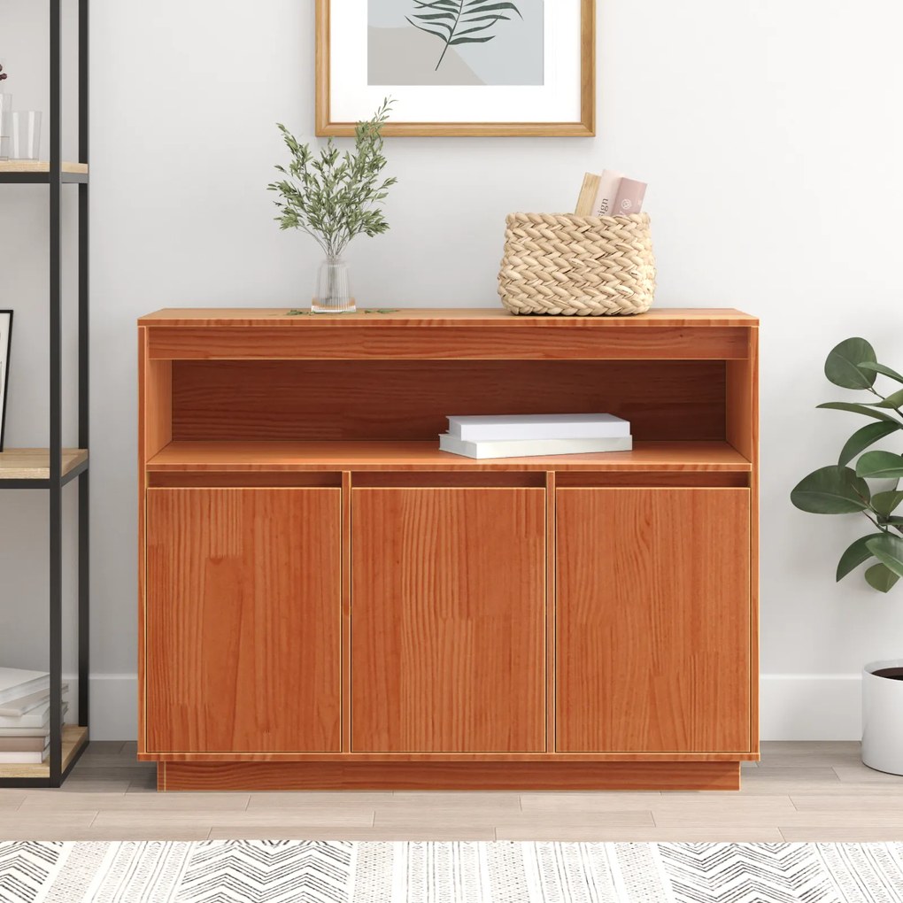 vidaXL Πλαϊνό γραφείο Καφέ 104,5 x 34 x 80 εκ