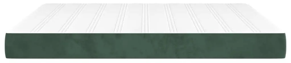 vidaXL Στρώμα με Pocket Springs Σκούρο Πράσινο 160x200x20εκ. Βελούδινο