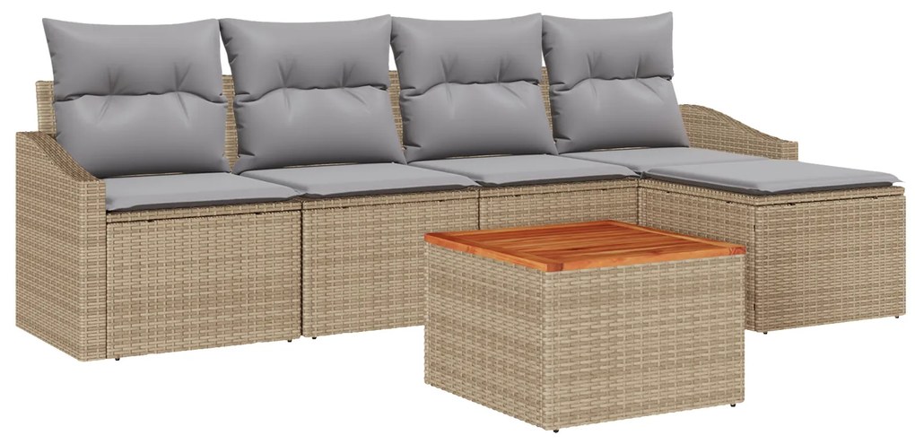 vidaXL Σετ Καναπέ Κήπου 6 pcs Μπεζ, ανοιχτό γκρι 55 x 55 x 37 εκ