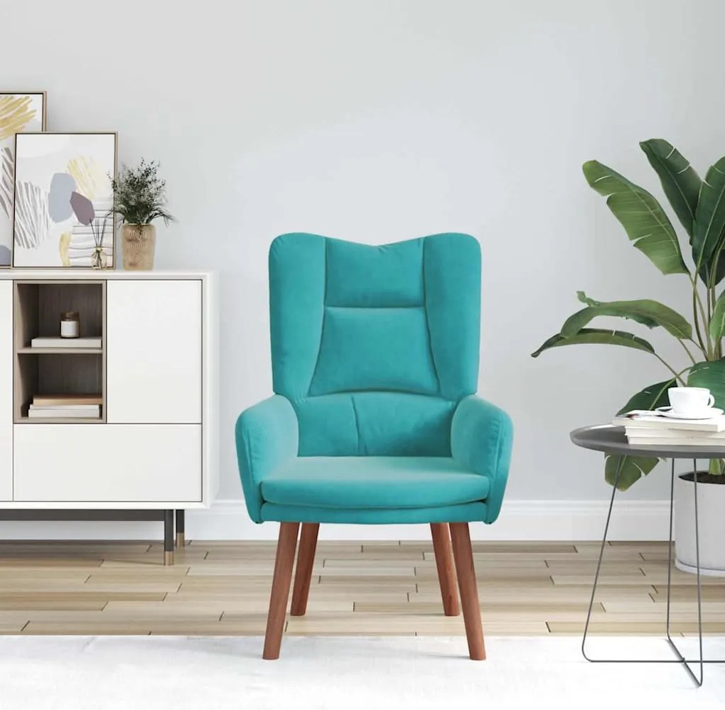 vidaXL Χαλαρωτική Πολυθρόνα Τιρκουάζ 63 x 67 x 94 εκ. Βελούδο