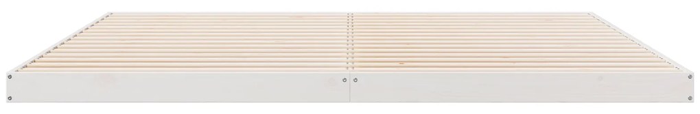 vidaXL Κρεβάτι σε Σχήμα Πλαισίου Λευκό 180x220 cm Μασίφ Ξύλο Πεύκου