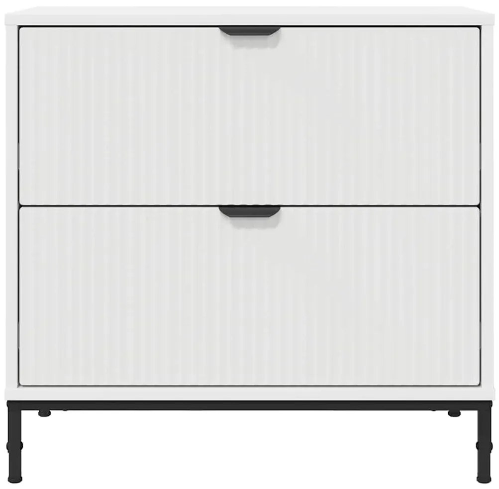 vidaXL Κομοδίνο με συρτάρι Λευκό 63.5 x 36 x 61 εκ Επεξεργασμένο ξύλο