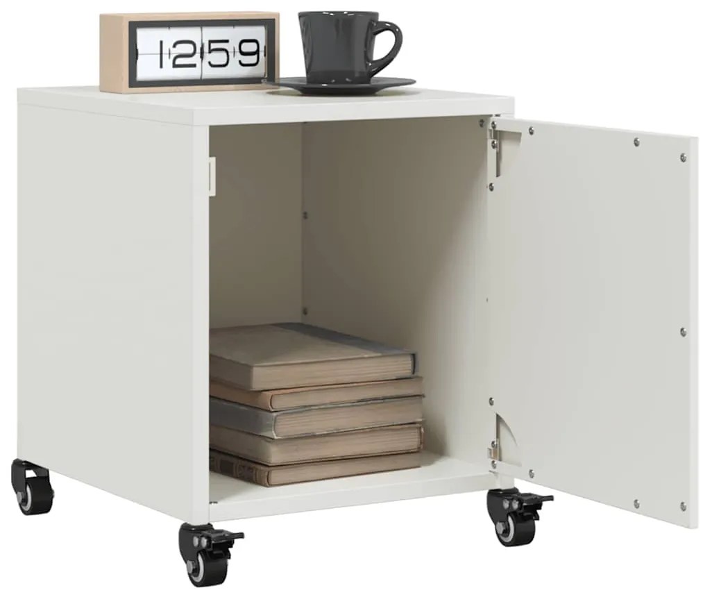 vidaXL Κομοδίνα 2 τεμ. Λευκό 36x39x43,5 εκ. από Χάλυβα