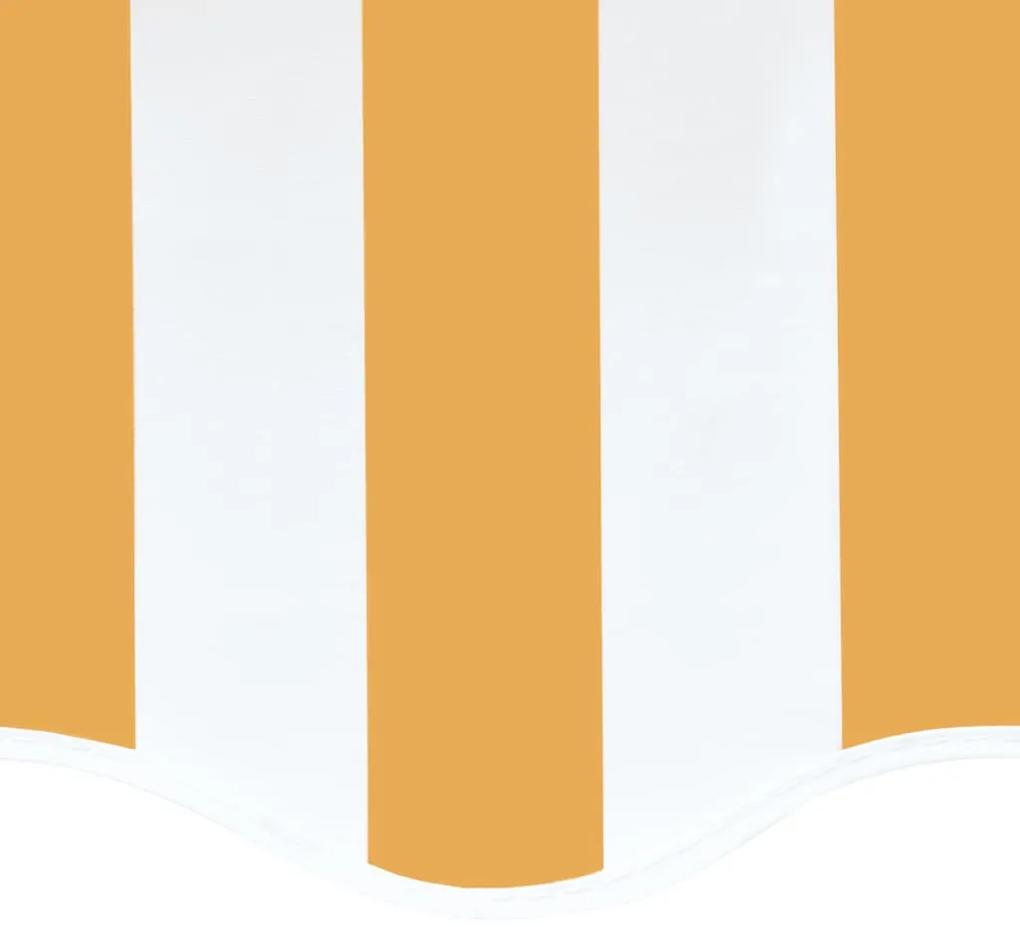 vidaXL Τεντόπανο Ανταλλακτικό Κίτρινο / Λευκό 4 x 3,5 μ.