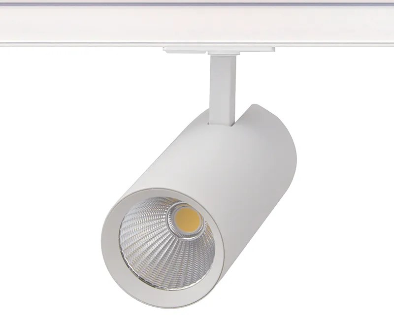 SAND WHITE LED TRACK LUMINAIRE 27W 3000K 1-PHASE 36° 3120LM 230V AC Ra80 Φ74*170MM 5YRS - SOLINE2730W2