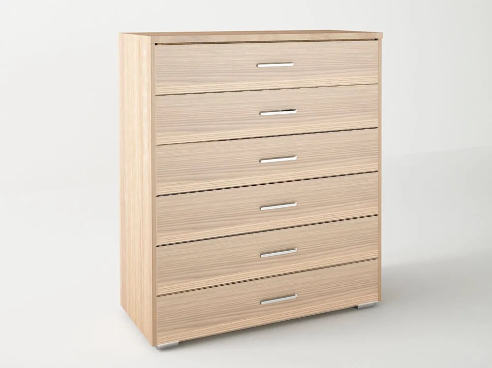 Intrahome Συρταριέρα με 6 συρτάρια σε χρώμα δρυς 90x45x108 Intrahomesa-00652620