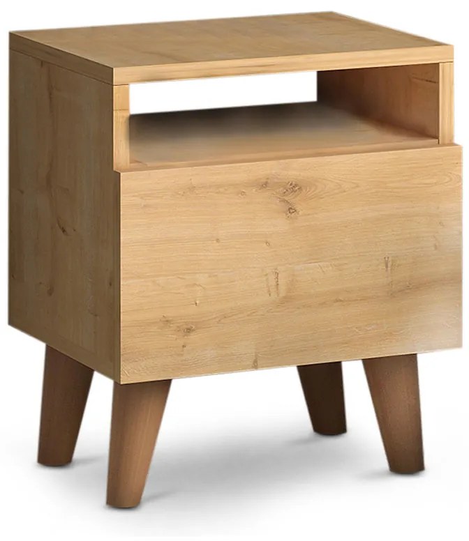 Κομοδίνο Luce από μελαμίνη χρώμα oak 40x30x47,6εκ. - 0117767