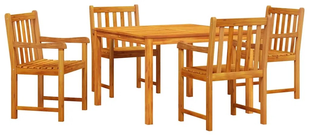 vidaXL Σέτ φαγητού για κήπο 5 pcs Καφέ Μασίφ ξύλο ακακίας