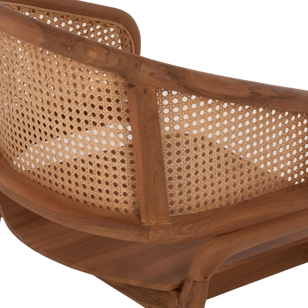 Καρέκλα-Πολυθρόνα C9402.01 Μασίφ Ξύλο Teak και Rattan πλάτη Φυσικό 57x62x83Υεκ. 57x62x83 εκ.