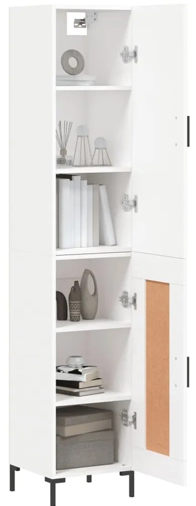 vidaXL Ντουλάπι Λευκό 34,5 x 34 x 180 εκ. από Επεξεργασμένο Ξύλο