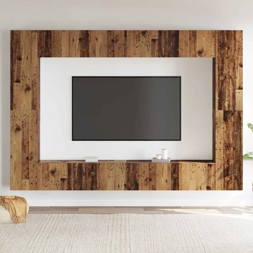 vidaXL Σετ επίπλου τηλεόρασης 8 pcs Παλαιό ξύλο 100 x 30 x 30 cm