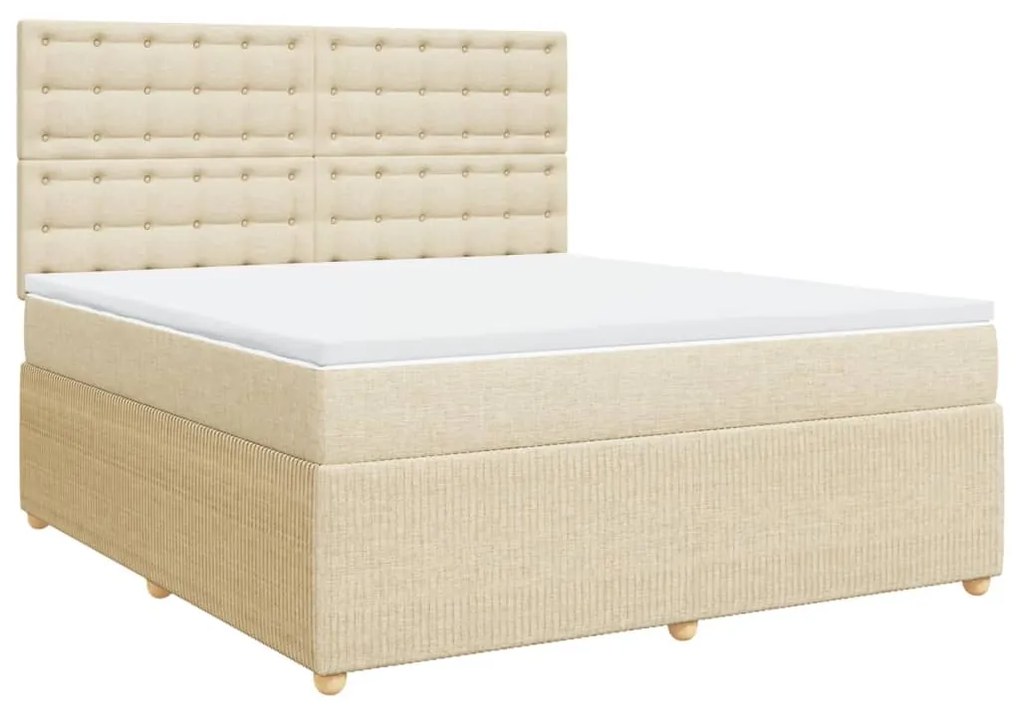 ΚΡΕΒΑΤΙ BOXSPRING ΜΕ ΣΤΡΩΜΑ ΚΡΕΜ 180X200 ΕΚ. ΥΦΑΣΜΑΤΙΝΟ 3294454