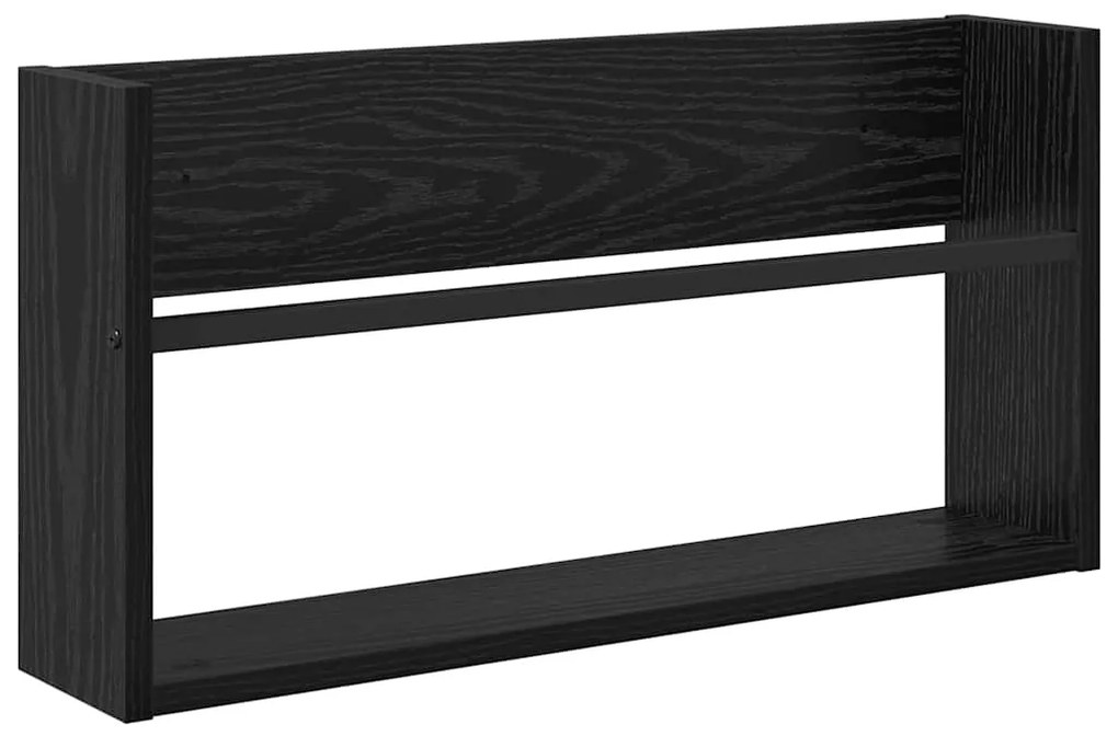 vidaXL Ράφι Περιοδικών Μαύρη Οξυά 60 x 12 x 30 εκ Επεξεργασμένο ξύλο
