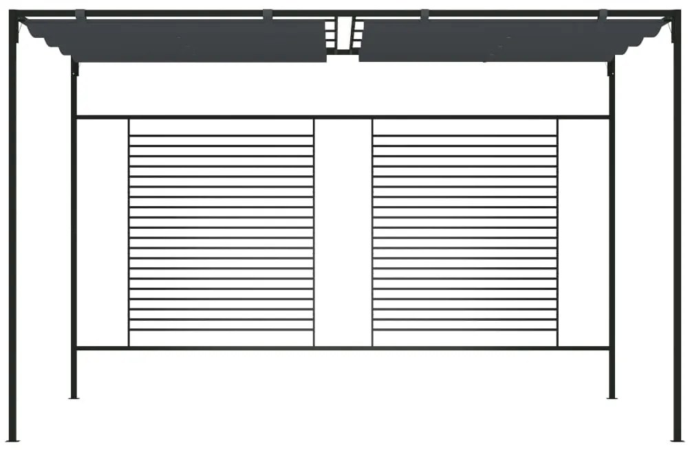 Πέργκολα με Πτυσσόμενη Οροφή Ανθρακί 4 x 3 x 2,3 μ. 180 γρ./μ² - Ανθρακί