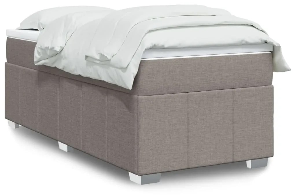 Κρεβάτι Boxspring με Στρώμα Taupe 90x200 εκ. Υφασμάτινο