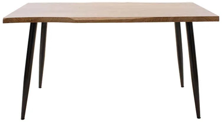 Τραπέζι Neve pakoworld MDF καρυδί-πόδι μεταλλικό μαύρο 140x80x75εκ