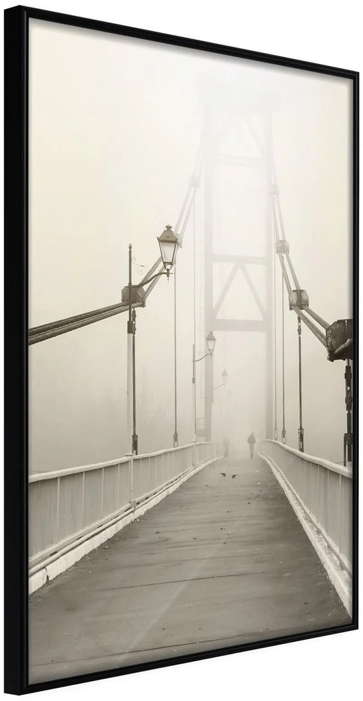 Αφίσα - Bridge Disappearing into Fog - 30x45 - Μαύρο - Χωρίς πασπαρτού