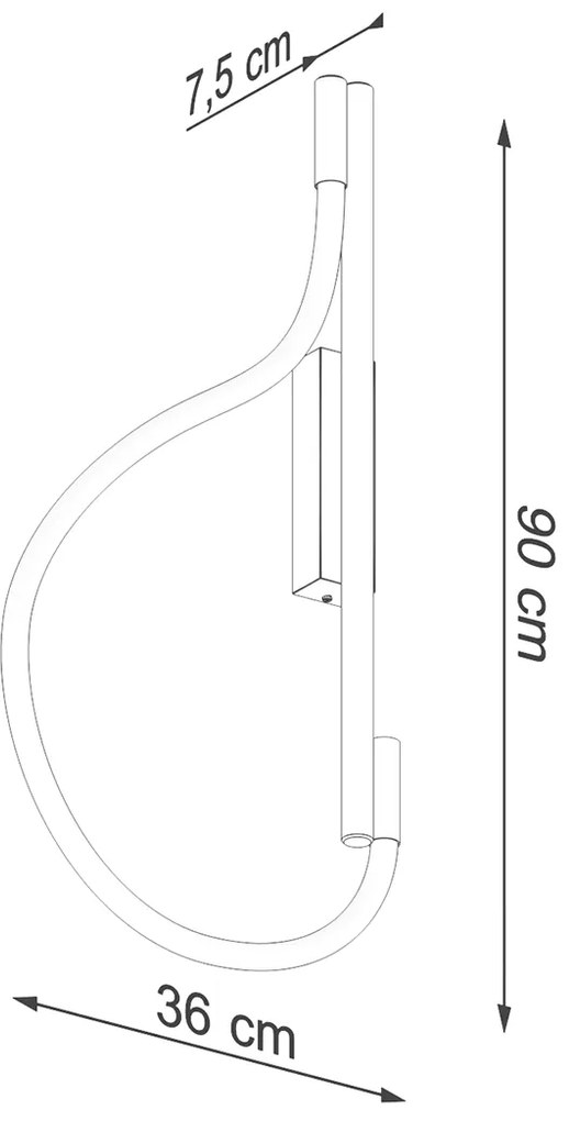 Φωτιστικό τοίχου Galakse 1,1xLED/10w, Χρώμα μαύρος