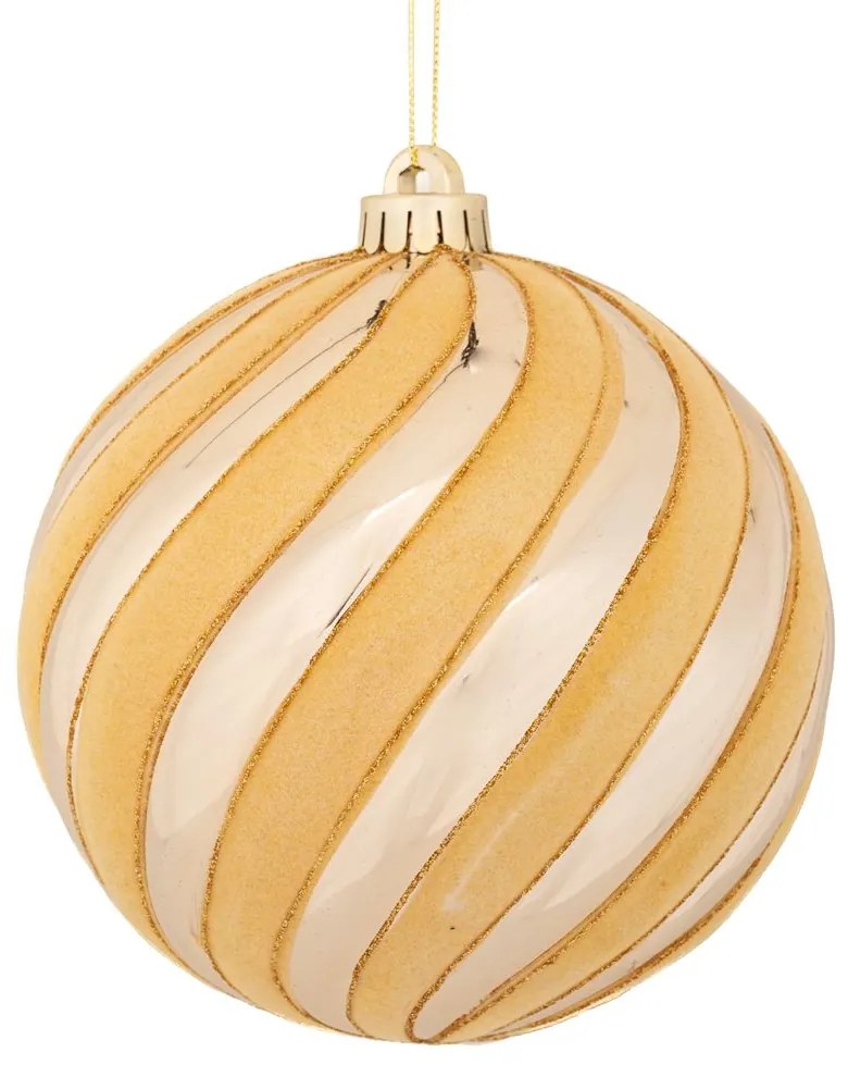 Χριστουγεννιάτικη Μπάλα Πλαστική Γυαλιστερή Σαμπανί 12εκ. iliadis 90977