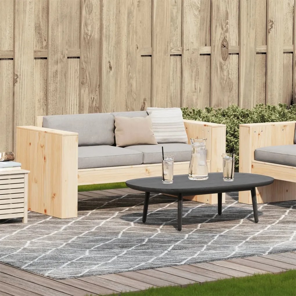 vidaXL Καναπές Κήπου Διθέσιος 134x60x62 εκ. από Μασίφ Ξύλο Πεύκου