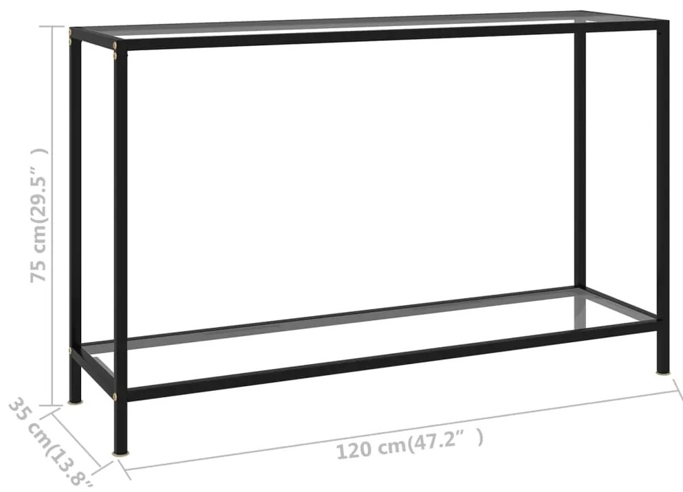 vidaXL Τραπέζι Κονσόλα Διαφανές 120 x 35 x 75 εκ. από Ψημένο Γυαλί