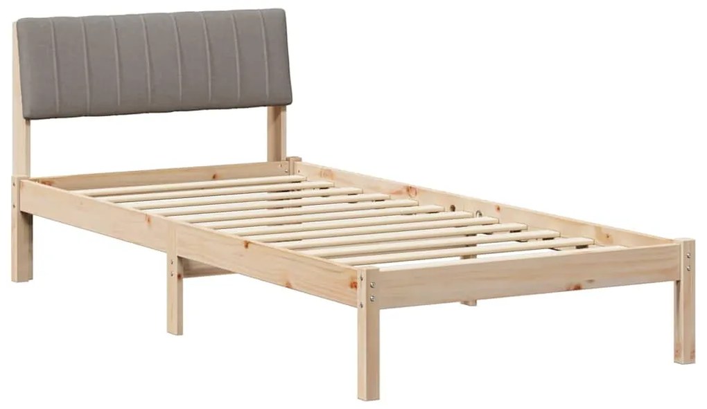 vidaXL Σκελετός Κρεβατιού Καφέ και ταμπά 90 x 200 cm Μασίφ ξύλο πεύκου