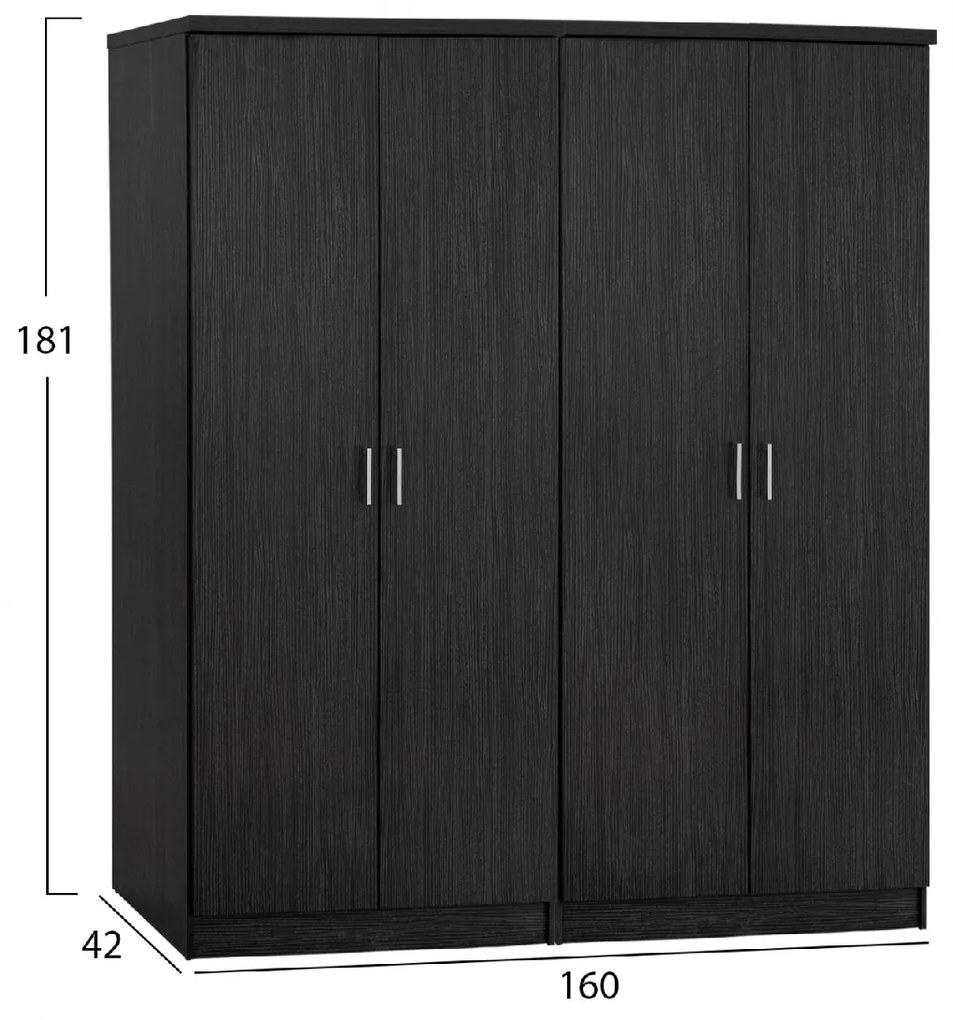 ΣΕΤ 2 ΤΜΧ ΝΤΟΥΛΑΠΑ 4ΦΥΛΛΗ ZEBRANO 160X42X181 HM11350.01