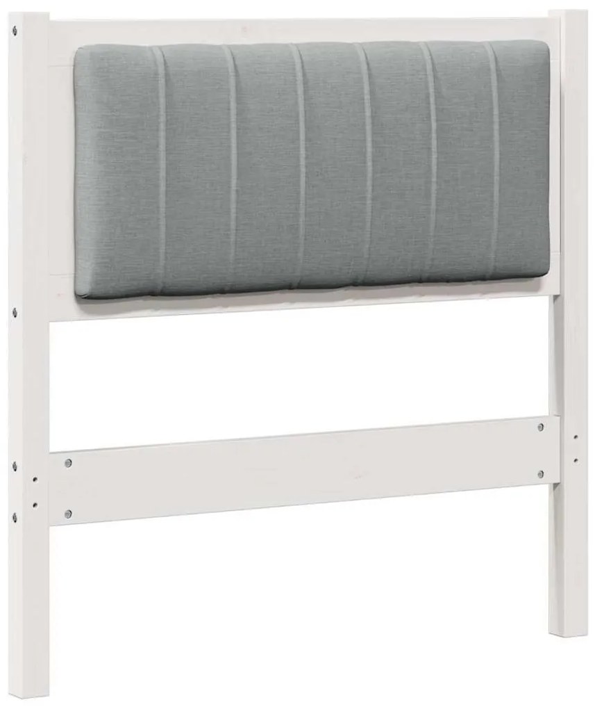 vidaXL Ταπετσαρισμένο κεφαλάρι Λευκό 80 cm Στερεά ξυλεία πεύκου