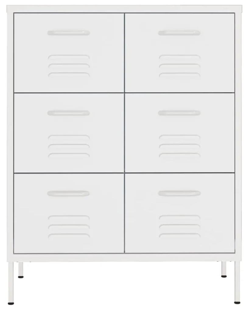 vidaXL Συρταριέρα Λευκή 80 x 35 x 101,5 εκ. από Ατσάλι