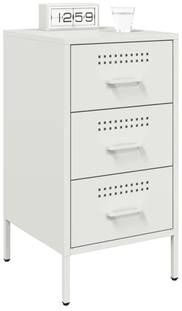 vidaXL Κομοδίνα 2 τεμ. Λευκά 36x39x68 εκ. από Χάλυβα