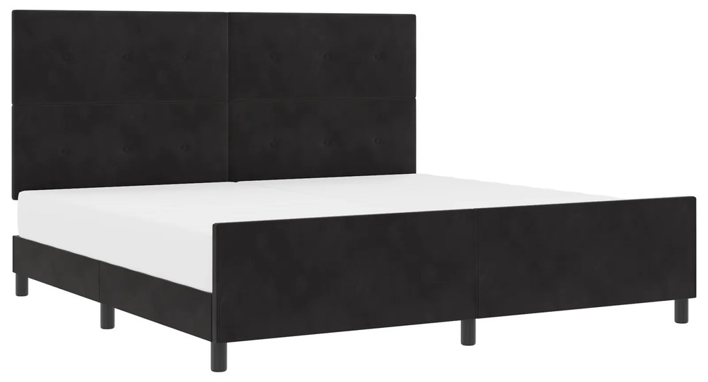 vidaXL Κρεβάτι Μαύρο 200x200 εκ Βελούδο