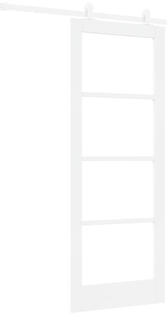 vidaXL Συρόμενη Πόρτα 'ORKDAL' Λευκό MDF & Γυαλί