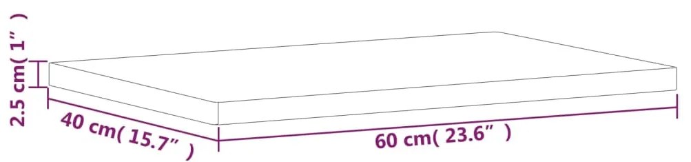 Πάγκος Μπάνιου 60x40x2,5 εκ. από Μασίφ Ξύλο Οξιάς - Καφέ