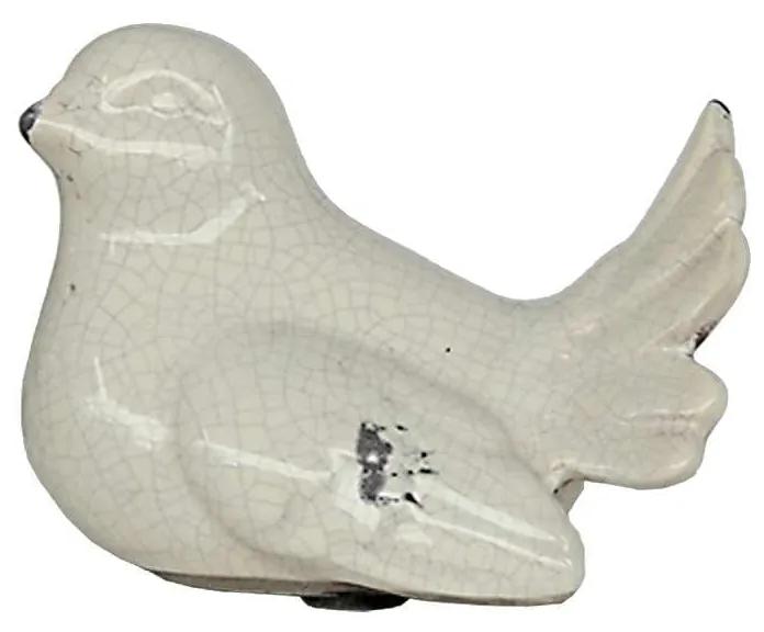 Διακοσμητικό Πουλάκι Κεραμικό Λευκό-Γκρι Art Et Lumiere 13x9,5x10,5εκ. 01983