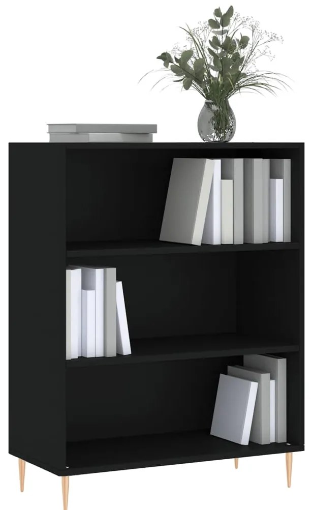 vidaXL Βιβλιοθήκη Μαύρη 69,5 x 32,5 x 90 εκ. από Επεξεργασμένο Ξύλο