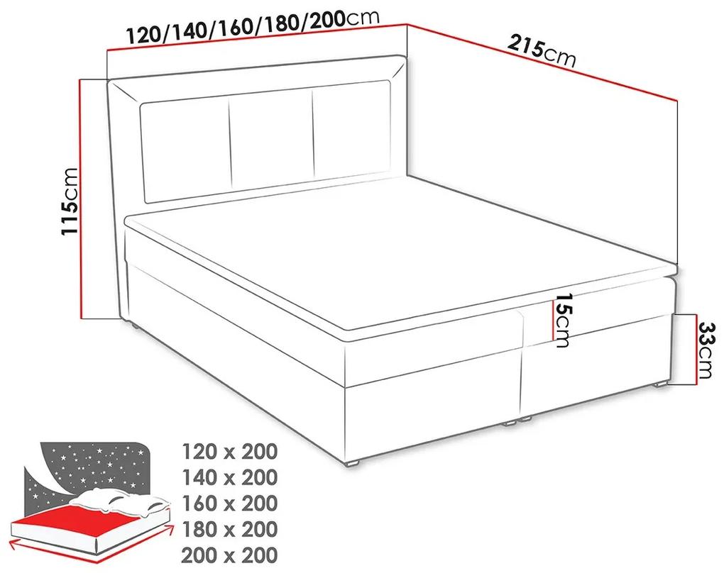 Κρεβάτι continental Pomona 112, Continental, Διπλό, Ανοιχτό καφέ, 140x200, Ταπισερί, Τάβλες για Κρεβάτι, 140x215x115cm, 139 kg, Στρώμα: Ναι