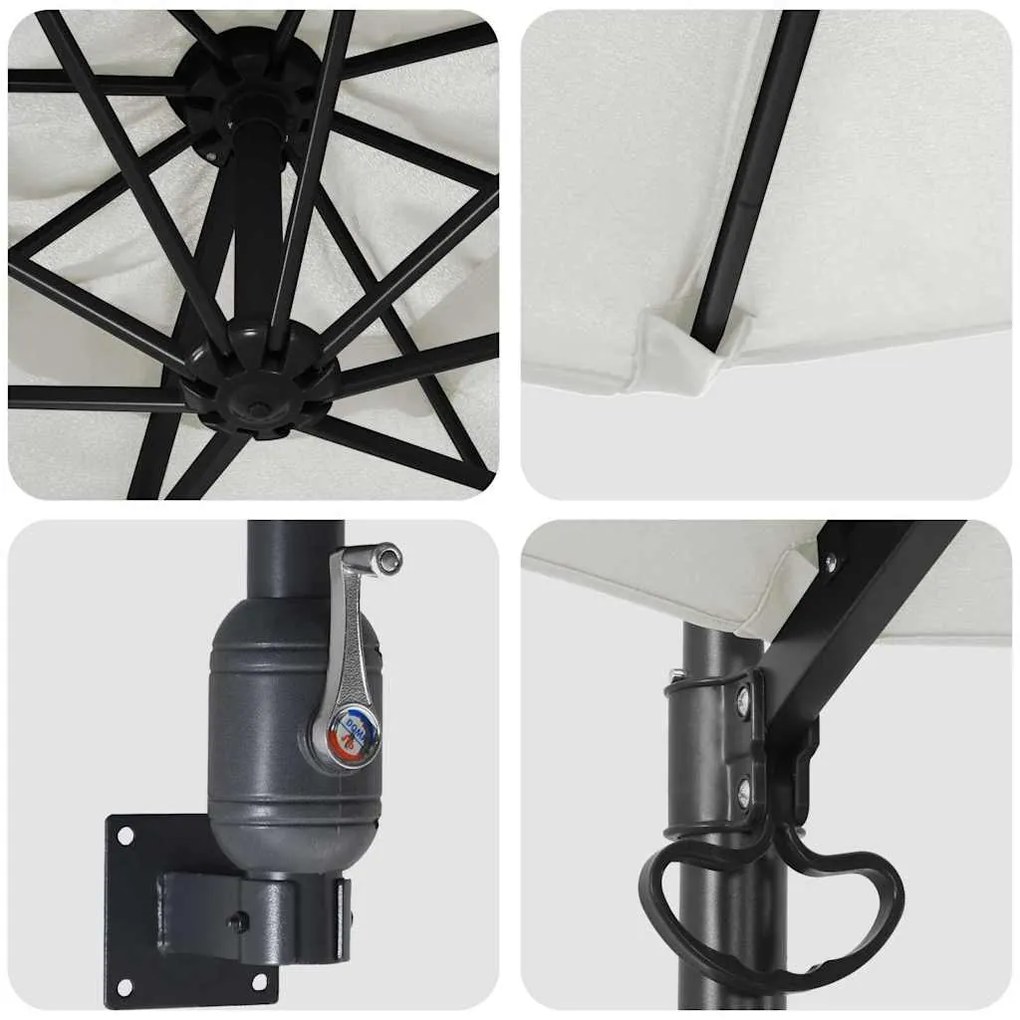 vidaXL Ομπρέλα Κήπου Άμμος 248 x 248 x 148 εκ. Πολυεστέρας και Χάλυβας